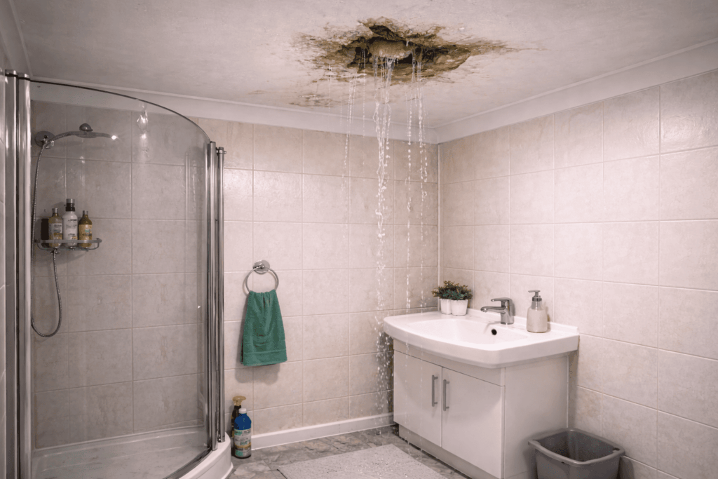 Lekkage badkamer naar beneden