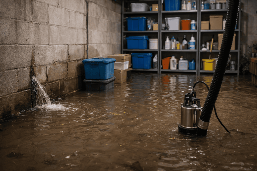 Kelder lekkage door grondwater