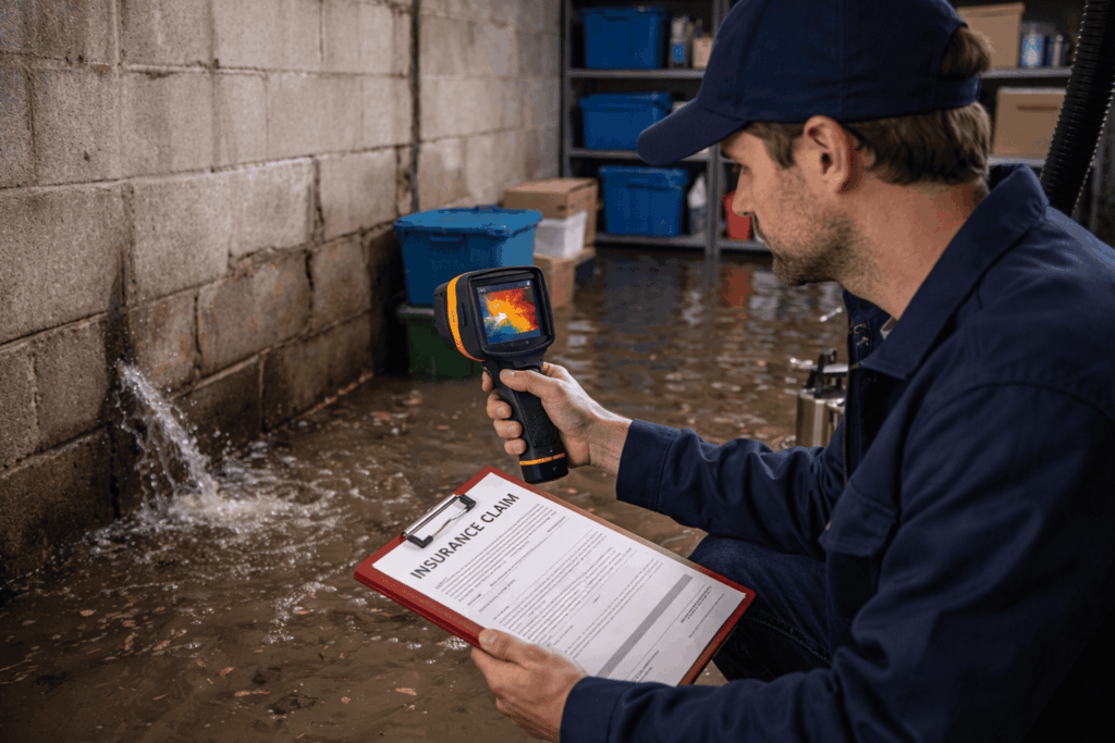 Lekkage kelder opsporen + verzekering