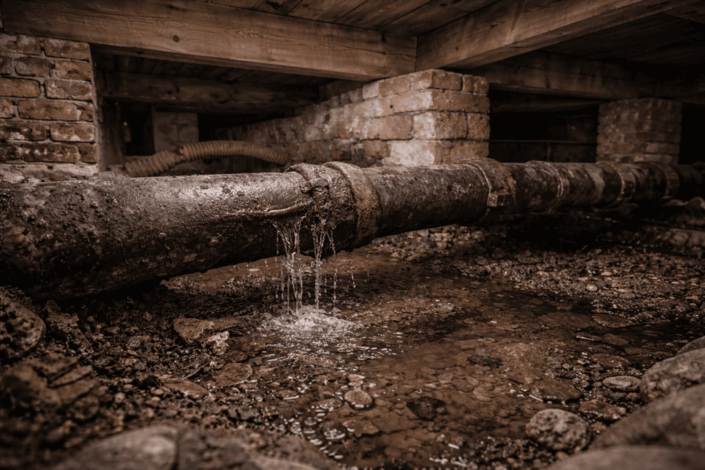 Riool lekkage (kruipruimte)