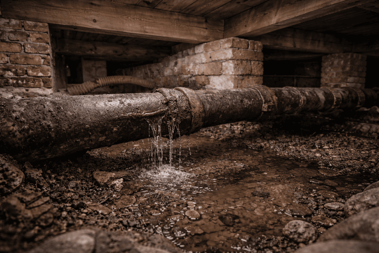 Riool lekkage (kruipruimte)