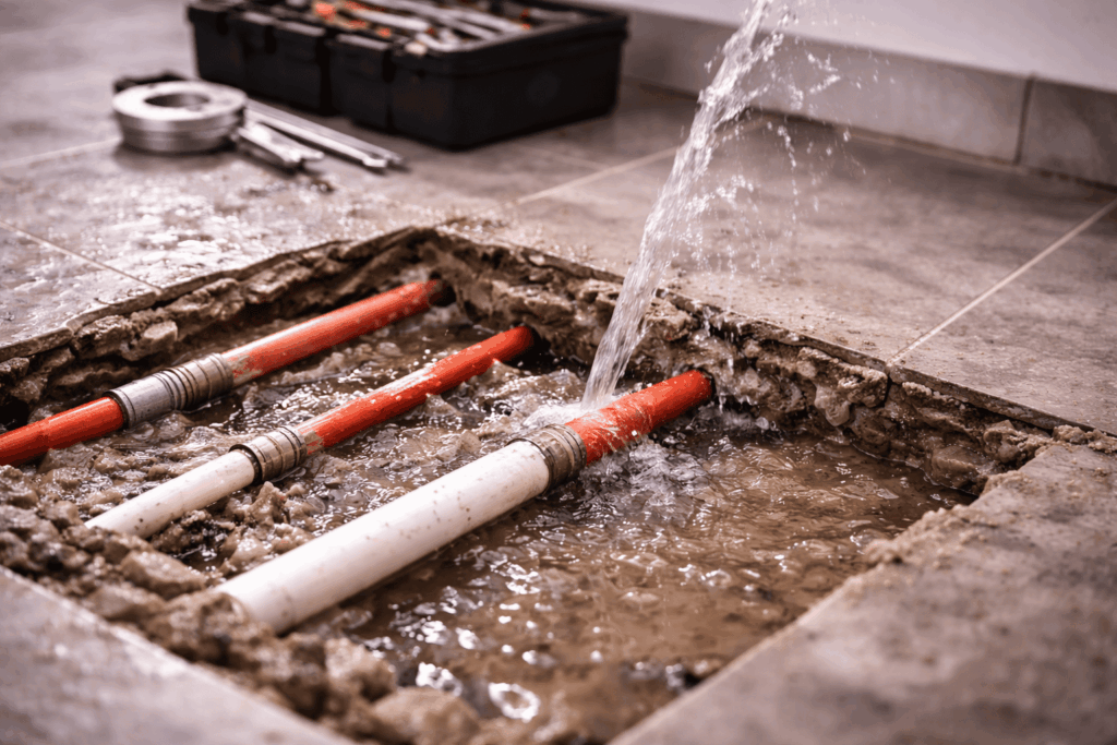 Lekkage vloerverwarming