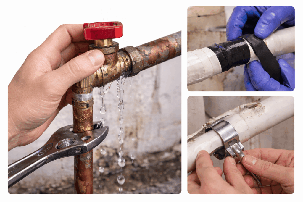 Tijdelijke oplossing bij lekkage